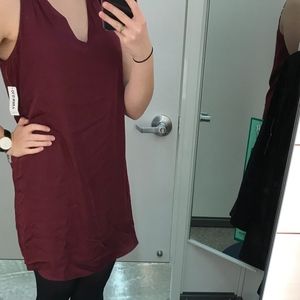 Burgundy/Red Silk Dress Old Navy